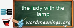 WordMeaning blackboard for the lady with the lamp